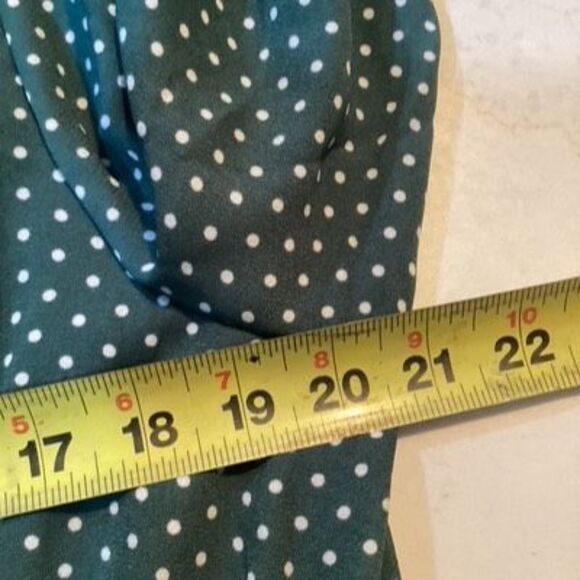 NEW Draper James RSVP Green Polka Dot Dress Sz 1X Cinched Waist - Picture 4 of 9
